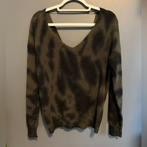 Green Elan Sweater with twist back